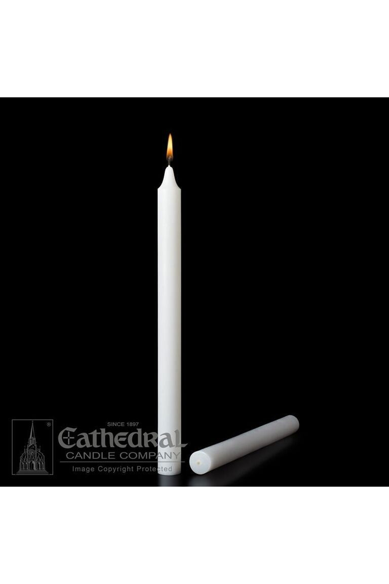 1-1/2" Diameter Stearine White Molded Candles-Church Life-Cathedral Candle-1-1/2" x 9" - GG31123012-Michigan Church Supply