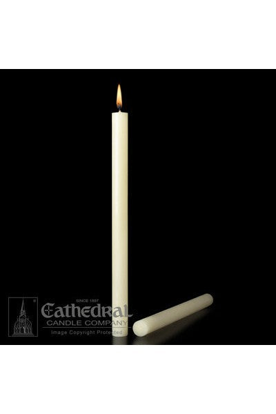 1-1/4" Diameter 100% Beeswax Altar Candle-Church Life-Cathedral Candle-1-1/4" x 9" 12 per box-Plain End (PE)-Michigan Church Supply