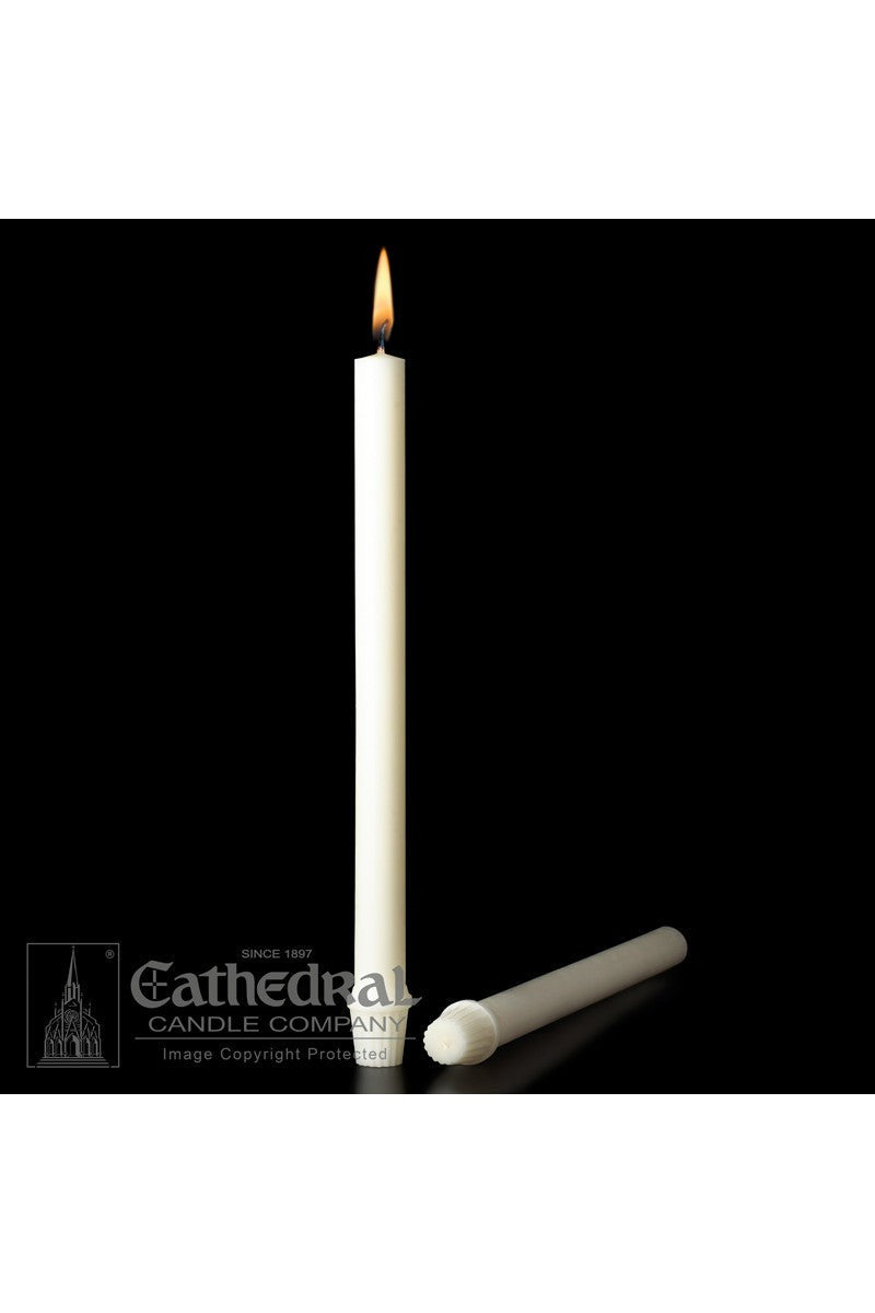 1-1/8" Diameter 51% Beeswax Altar Candle-Church Life-Cathedral Candle-1-1/8" x 10-1/2" (Special 3) 18 per box-Self Fitting End (SFE)-Michigan Church Supply