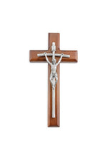 10" Walnut Papal Crucifix - TA20P-8P610W1-Inspirational Gifts-Hirten-Michigan Church Supply