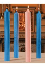 100% Beeswax Hollow Core Design - 3 blue, 1 rose - HE82700/HE83002-Church Life-Dadant-7/8" x 12"-Michigan Church Supply