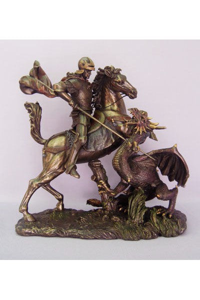 10.5" St. George Bronze Statue - ZWSR73533-Inspirational Gifts-Goldscheider of Vienna-Michigan Church Supply