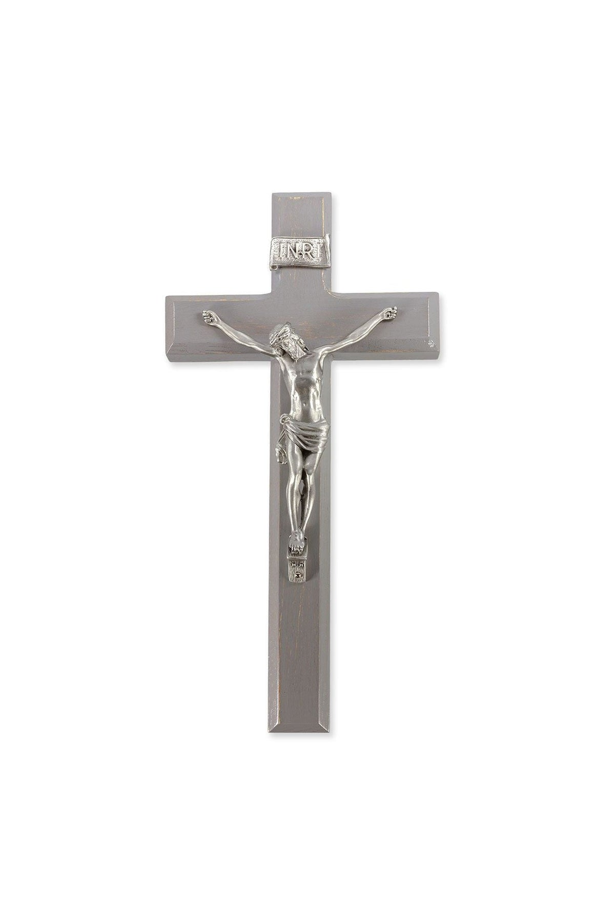 11" Grey Wood Crucifix - TA27P11G1-Inspirational Gifts-Hirten-Michigan Church Supply