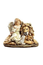 11.5" Lion and Lamb with Angel - LI36936-Inspirational Gifts-Roman, Inc-Michigan Church Supply