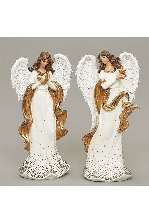 11.5"H Angel Figure with Star & Heart - LI134135-Inspirational Gifts-Roman, Inc-Angel with Heart-Michigan Church Supply