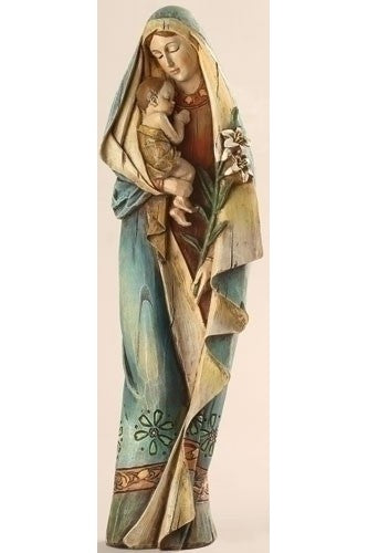 12.5" Madonna & Child with Lily Statue - LI27013-Inspirational Gifts-Roman, Inc-Michigan Church Supply