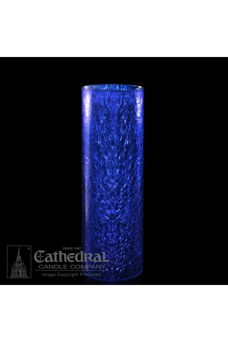 14-Day Blue Crackle Sanctuary Globe - GG93134201-Church Life-Cathedral Candle-Michigan Church Supply