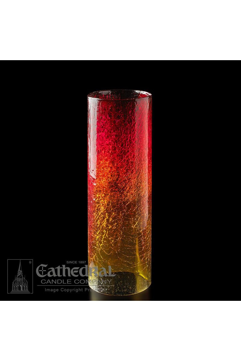 14-Day Ruby Crackle Sanctuary Globe-GG93134901-Church Life-Cathedral Candle-Michigan Church Supply