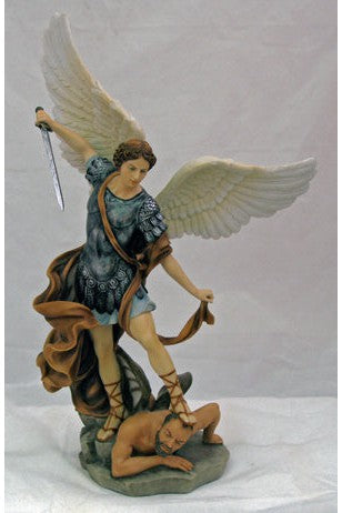 14.5" St. Michael Statue in Color - ZWSR71543C2-Inspirational Gifts-Goldscheider of Vienna-Michigan Church Supply