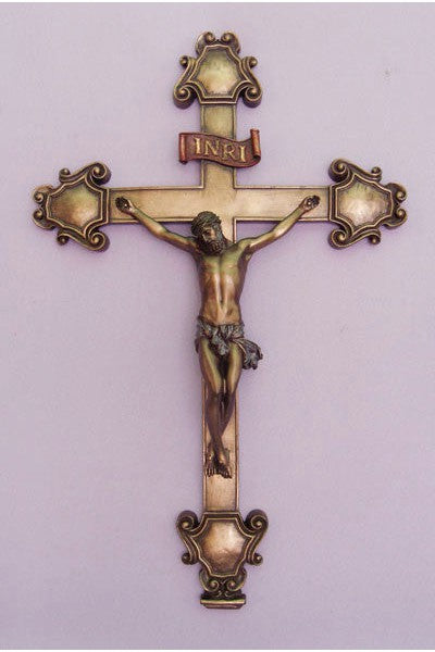 15.75 " Crucifix in Bronze - ZWSR73128-Inspirational Gifts-Goldscheider of Vienna-Michigan Church Supply