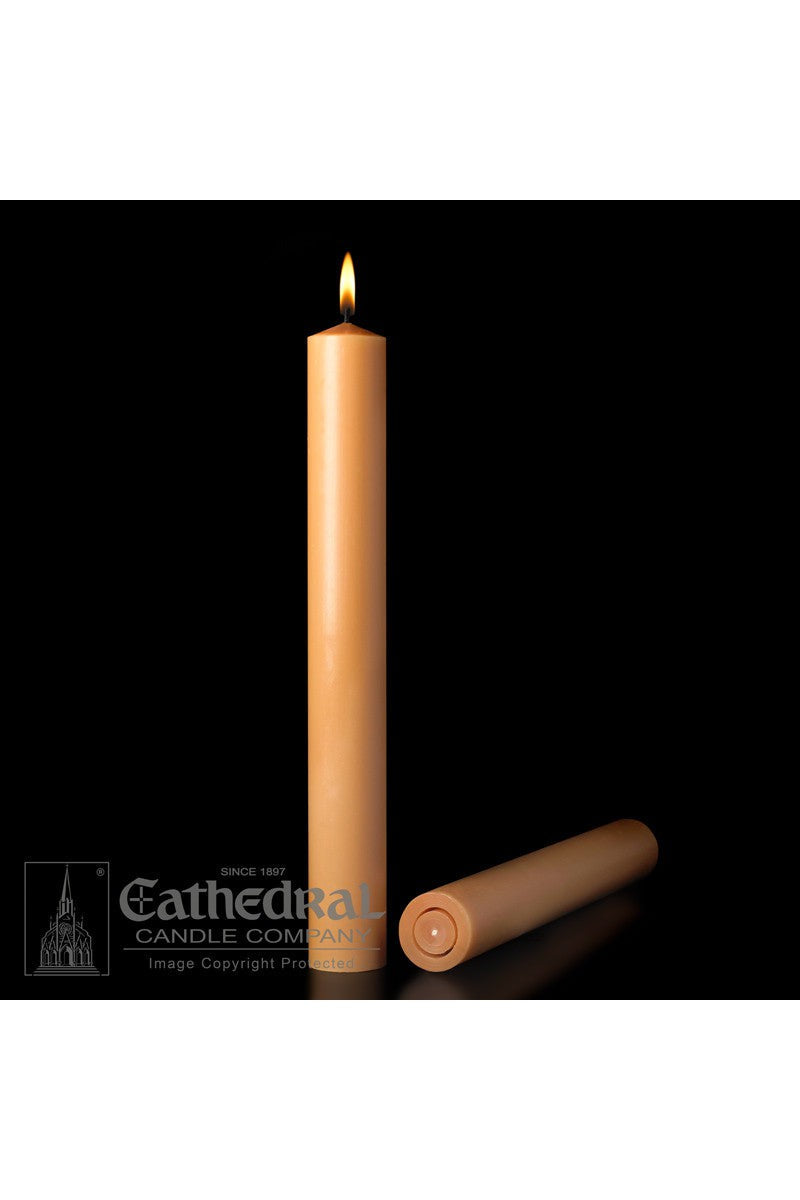 2" Diameter 51% Beeswax Unbleached Altar Candle-Church Life-Cathedral Candle-2" x 12" - 12 Per Box (APE) GG18155212-Michigan Church Supply