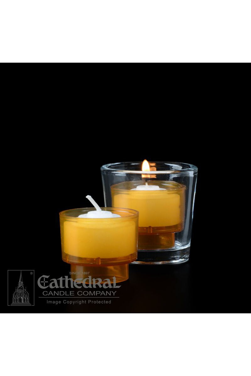 4-Hour Amber EZ Votive Lights - GG714-AM-Church Life-Cathedral Candle-Michigan Church Supply