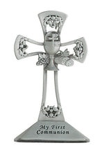 4" Pewter Standing Communion Cross - UZ75-23-Inspirational Gifts-McVan-Michigan Church Supply