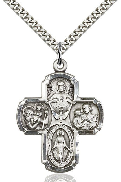 4-Way Medal - FN0040-Jewelry-Bliss Mfg-Sterling Silver-Michigan Church Supply