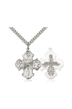 4-Way Medal - FN0042-Jewelry-Bliss Mfg-Sterling Silver-Michigan Church Supply