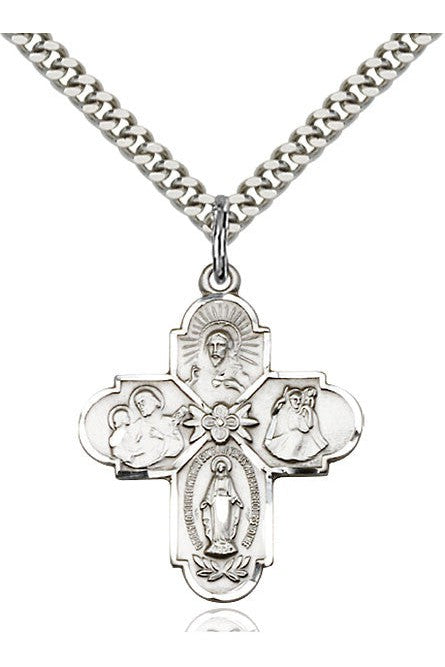 4-Way Medal - FN0043-Jewelry-Bliss Mfg-Sterling Silver-Michigan Church Supply