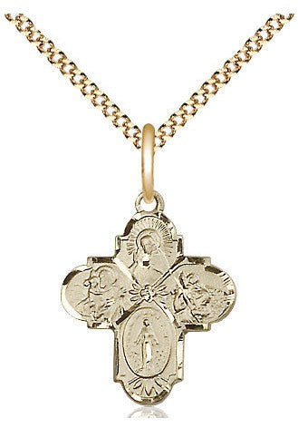 4-Way Medal - FN5449-Jewelry-Bliss Mfg-Gold Filled-Michigan Church Supply