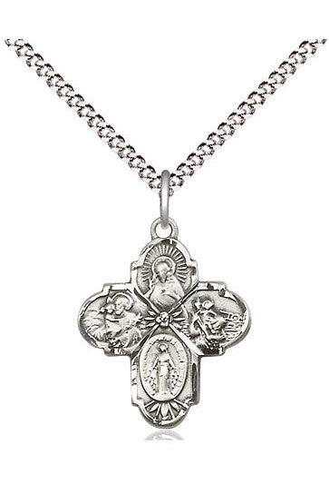 4-Way Medal - FN5449-Jewelry-Bliss Mfg-Sterling Silver-Michigan Church Supply