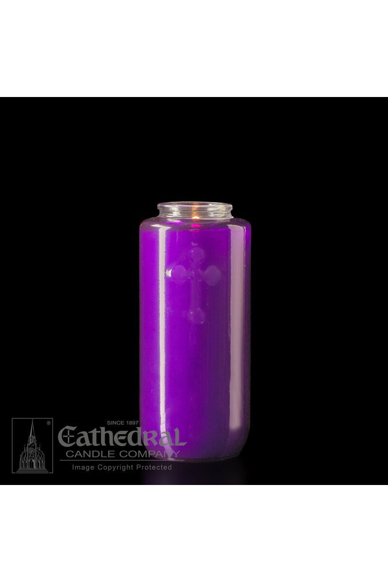 5-Day Purple Glass Offering Candles - AF205-68-Church Life-Cathedral Candle-Michigan Church Supply