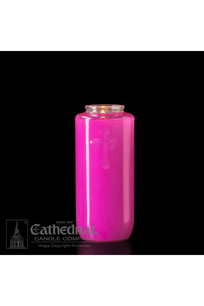 5-Day Rose Glass Offering Candles - AF205-14-Church Life-Cathedral Candle-Michigan Church Supply