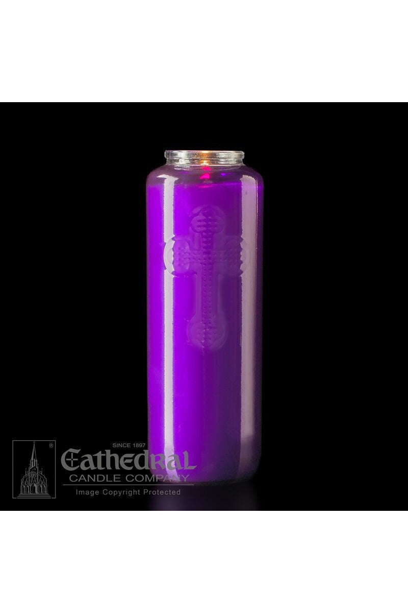 6-Day Purple Glass Offering Candles - AF216-68-Church Life-Cathedral Candle-Michigan Church Supply