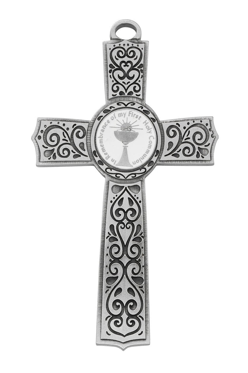 6" Filigree White Communion Cross - UZ75-58-Inspirational Gifts-McVan-Michigan Church Supply