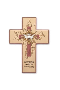 9" Confirmation Wall Cross "Holy Spirit" Red - LI62177