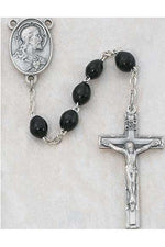 6mm Black Wood Rosary - UZ942DF-Inspirational Gifts-McVan-Michigan Church Supply