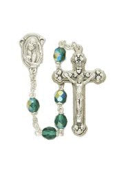 6mm Emerald Fire Beads and Madonna Center Rosary-WOSR3585EMJC-Inspirational Gifts-Singer-Michigan Church Supply