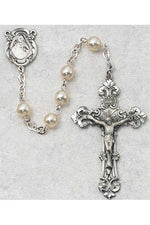 6mm Pearl Rosary - UZ131DF-Inspirational Gifts-McVan-Michigan Church Supply