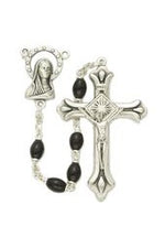 7 x 5mm Polished Black Glass Beads and Madonna Rosary-WOSR3267JC-Inspirational Gifts-Singer-Michigan Church Supply