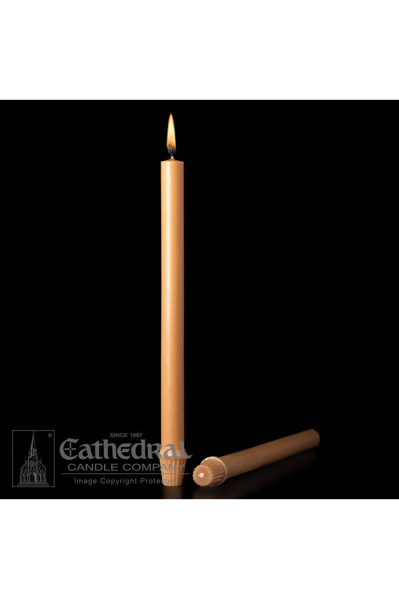 7/8" Diameter 51% Beeswax Unbleached Altar Candle-Church Life-Cathedral Candle-7/8" x 12" (Short 4) 24 per box - GG18040106-UB-Michigan Church Supply