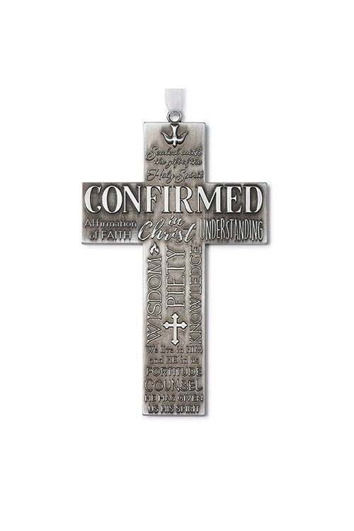 7.5" Confirmation Wall Cross Metallic "Word Wall" - LI22527-Inspirational Gifts-Roman, Inc-Michigan Church Supply