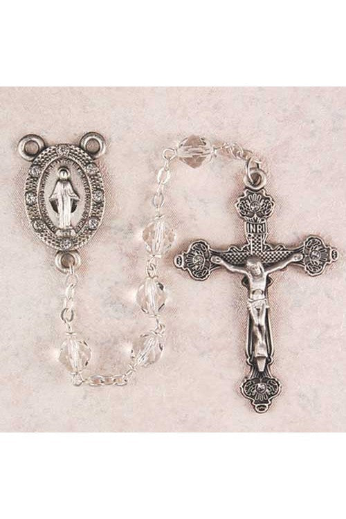 7mm Crystal Rosary w/stones - UZR121DF-Inspirational Gifts-McVan-Michigan Church Supply