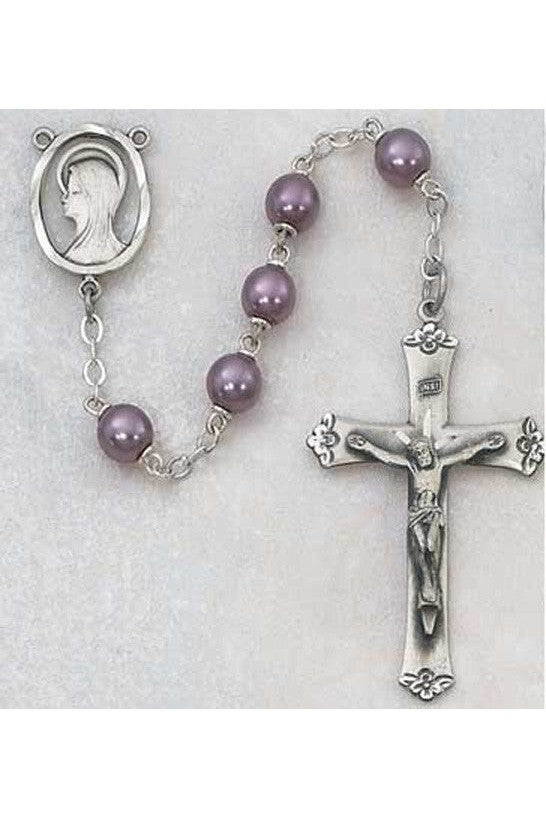 7mm Pearl Amethyst Rosary - UZ417SF-Inspirational Gifts-McVan-Michigan Church Supply