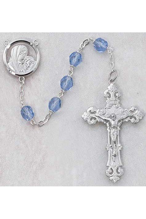 7mm Sapphire Rosary - UZ596RF-Inspirational Gifts-McVan-Michigan Church Supply