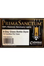 8-Day Glass 100% Beeswax Prima Sanctum - GG88282012-Church Life-Cathedral Candle-Michigan Church Supply