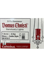 8-Day Glass 51% Beeswax Domus Christi - GG863-Church Life-Cathedral Candle-Michigan Church Supply