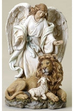 9.5" Guardian Angel with Lion and Lamb - LI41256-Inspirational Gifts-Roman, Inc-Michigan Church Supply