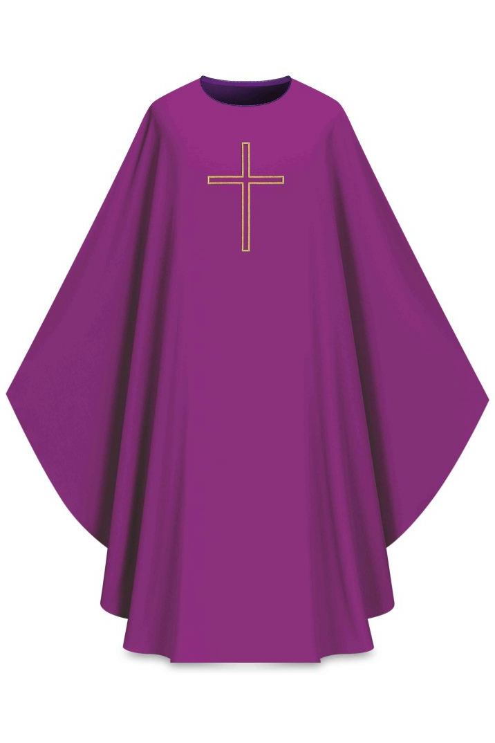 ASSISI Chasuble (Ecru, Red, Green, Purple) - WN70102-Church Life-Art Studio Slabbinck-Purple-Michigan Church Supply