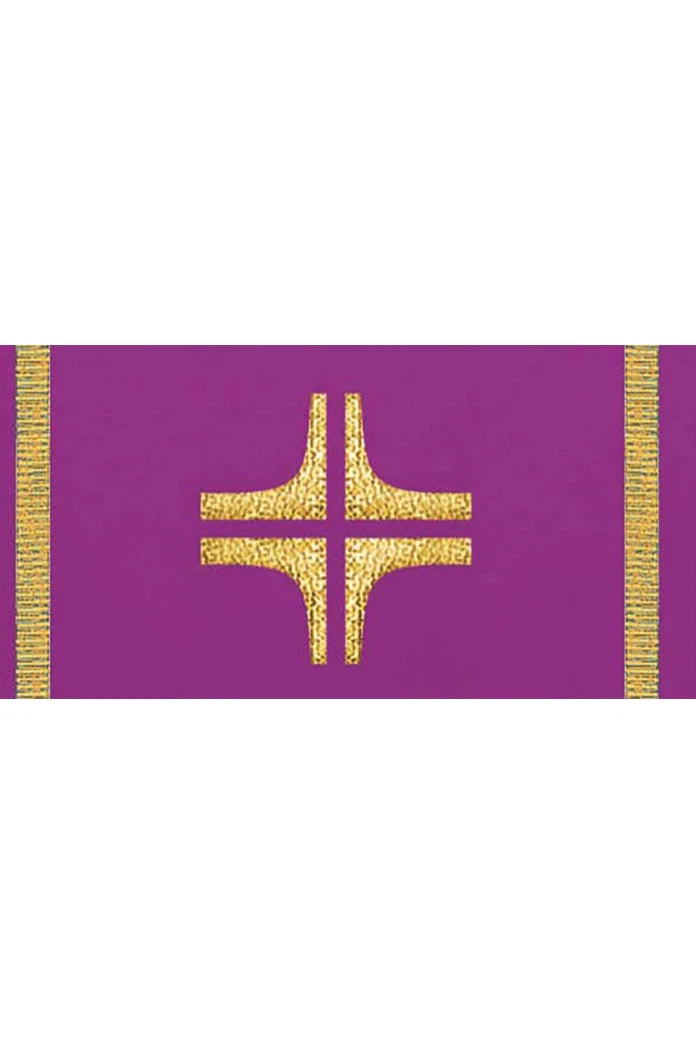 ASSISI Chasuble with orphrey and cross (Ecru, Red, Green, Purple) - WN70103-Church Life-Art Studio Slabbinck-Ecru-Michigan Church Supply