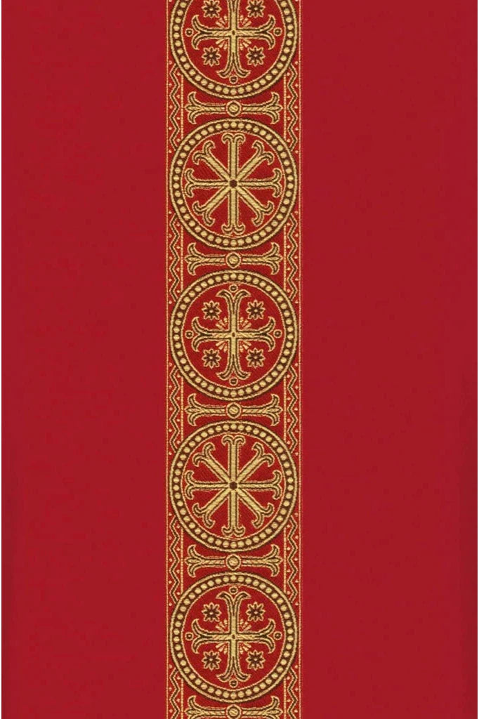 ASSISI Chasuble with woven Orphrey (Ecru, Red, Green, Purple) - WN70101-Church Life-Art Studio Slabbinck-Ecru-Michigan Church Supply