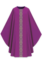 ASSISI Chasuble with woven Orphrey (Ecru, Red, Green, Purple) - WN70101-Church Life-Art Studio Slabbinck-Purple-Michigan Church Supply