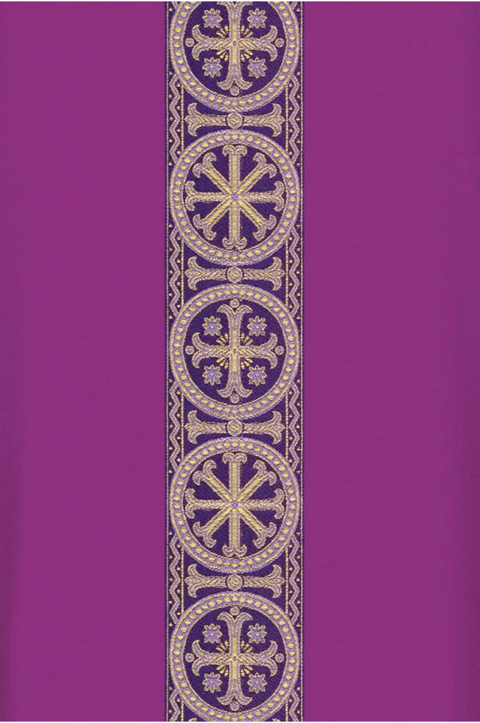 ASSISI Chasuble with woven Orphrey (Ecru, Red, Green, Purple) - WN70101-Church Life-Art Studio Slabbinck-Ecru-Michigan Church Supply