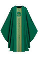 ASSISI Chasuble with woven band (Ecru, Red, Green, Purple) - WN70104-Church Life-Art Studio Slabbinck-Green-Michigan Church Supply