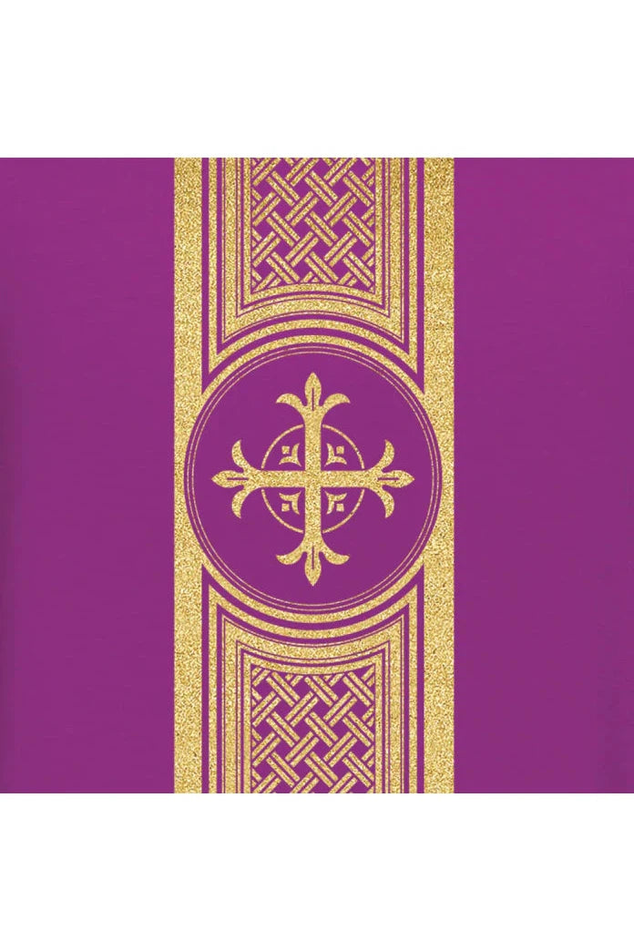 ASSISI Chasuble with woven band (Ecru, Red, Green, Purple) - WN70104-Church Life-Art Studio Slabbinck-Ecru-Michigan Church Supply