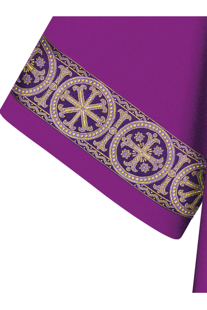 ASSISI Dalmatic with woven Orphrey (Purple, Green, Red, Ecru) - WN70701-Church Life-Art Studio Slabbinck-Purple-Michigan Church Supply