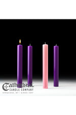 Advent Candle Sets - 3 Purple, 1 Rose - 1-1/2" Diameter- GG8211/8213-Church Life-Cathedral Candle-1-1/2" x 12" (51% Beeswax) GG82112004-Michigan Church Supply