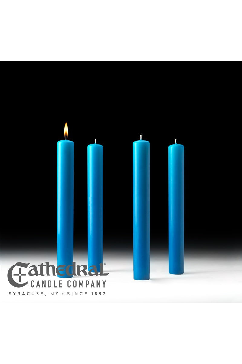 Advent Candle Sets - 4 Blue - 1-1/2" x 12"- GG82112204-Church Life-Cathedral Candle-Michigan Church Supply