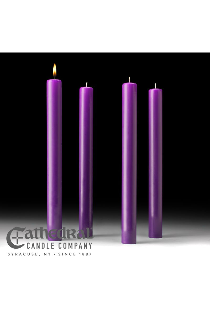 Advent Candle Sets - 4 Purple - 1-1/2" Diameter - GG8211/8213-Church Life-Cathedral Candle-1-1/2" x 16" (51% Beeswax) GG82116404-Michigan Church Supply